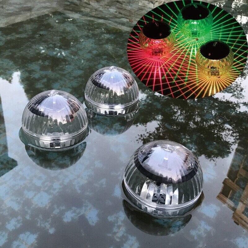 Outdoor Solar LED Floating Light Garden Pond Pool Lamp Rotating RGB