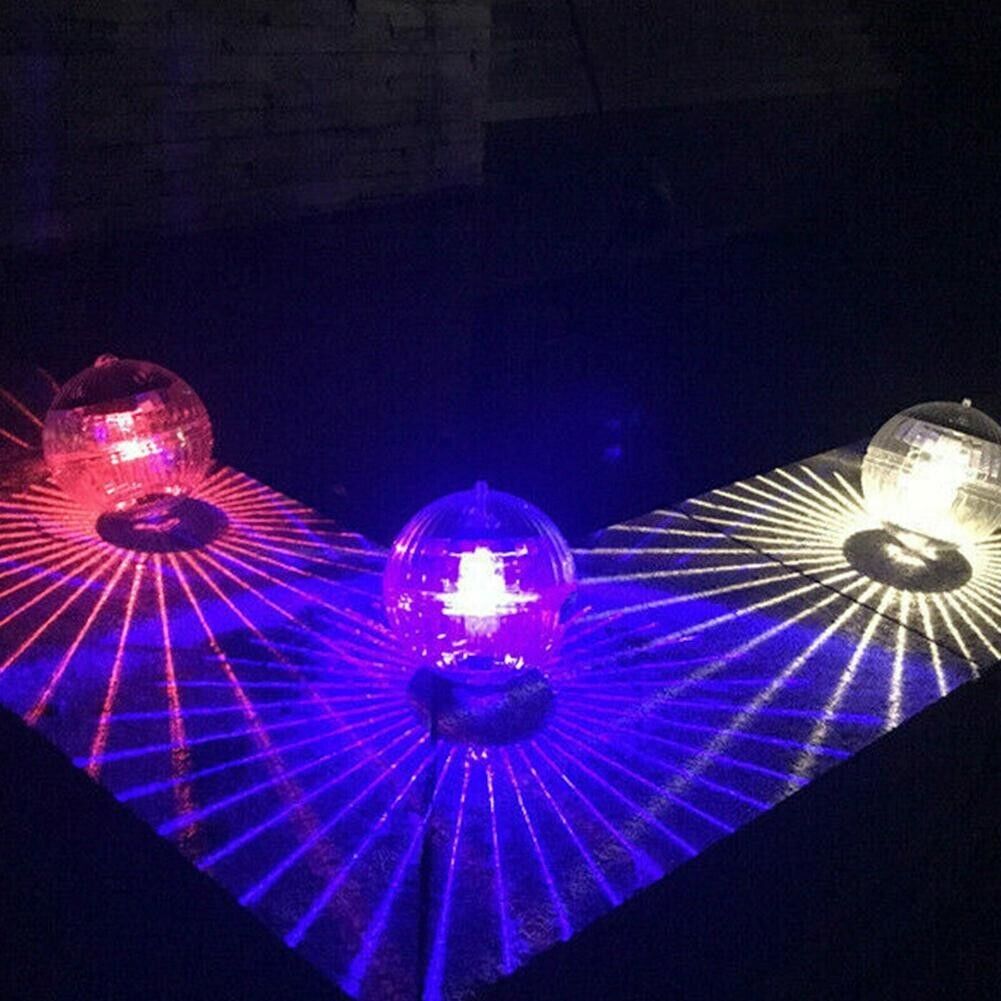 Outdoor Solar LED Floating Light Garden Pond Pool Lamp Rotating RGB