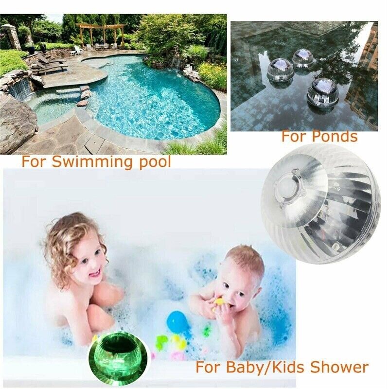 Outdoor Solar LED Floating Light Garden Pond Pool Lamp Rotating RGB