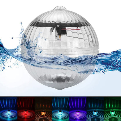 Outdoor Solar LED Floating Light Garden Pond Pool Lamp Rotating RGB