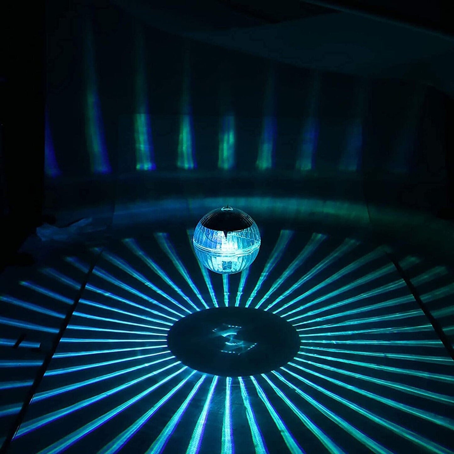Outdoor Solar LED Floating Light Garden Pond Pool Lamp Rotating RGB