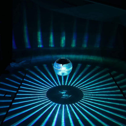 Outdoor Solar LED Floating Light Garden Pond Pool Lamp Rotating RGB