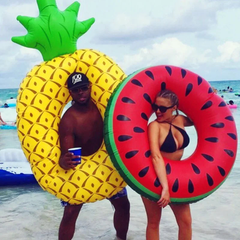 Inflatable Buoy Pool Float Pineapple Watermelon Swimming Ring for