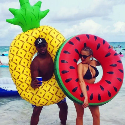 Inflatable Buoy Pool Float Pineapple Watermelon Swimming Ring for
