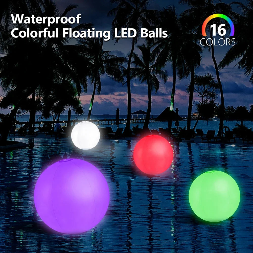 Inflatable Pool Beach Ball 16 Colors LED Glowing Inflatable Beach