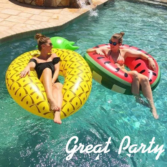 Inflatable Buoy Pool Float Pineapple Watermelon Swimming Ring for