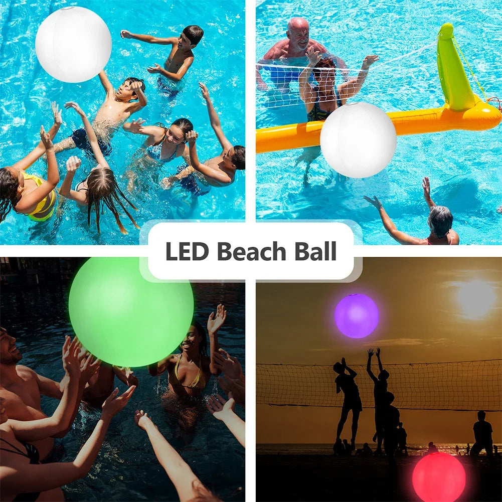 Inflatable Pool Beach Ball 16 Colors LED Glowing Inflatable Beach