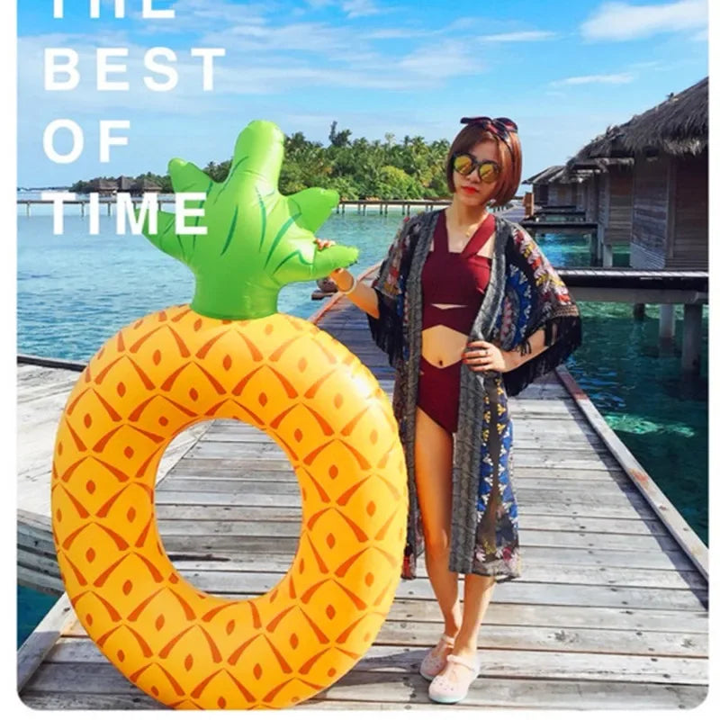 Inflatable Buoy Pool Float Pineapple Watermelon Swimming Ring for