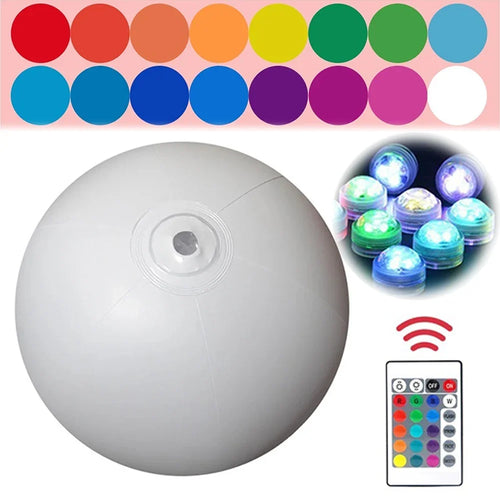 Inflatable Pool Beach Ball 16 Colors LED Glowing Inflatable Beach